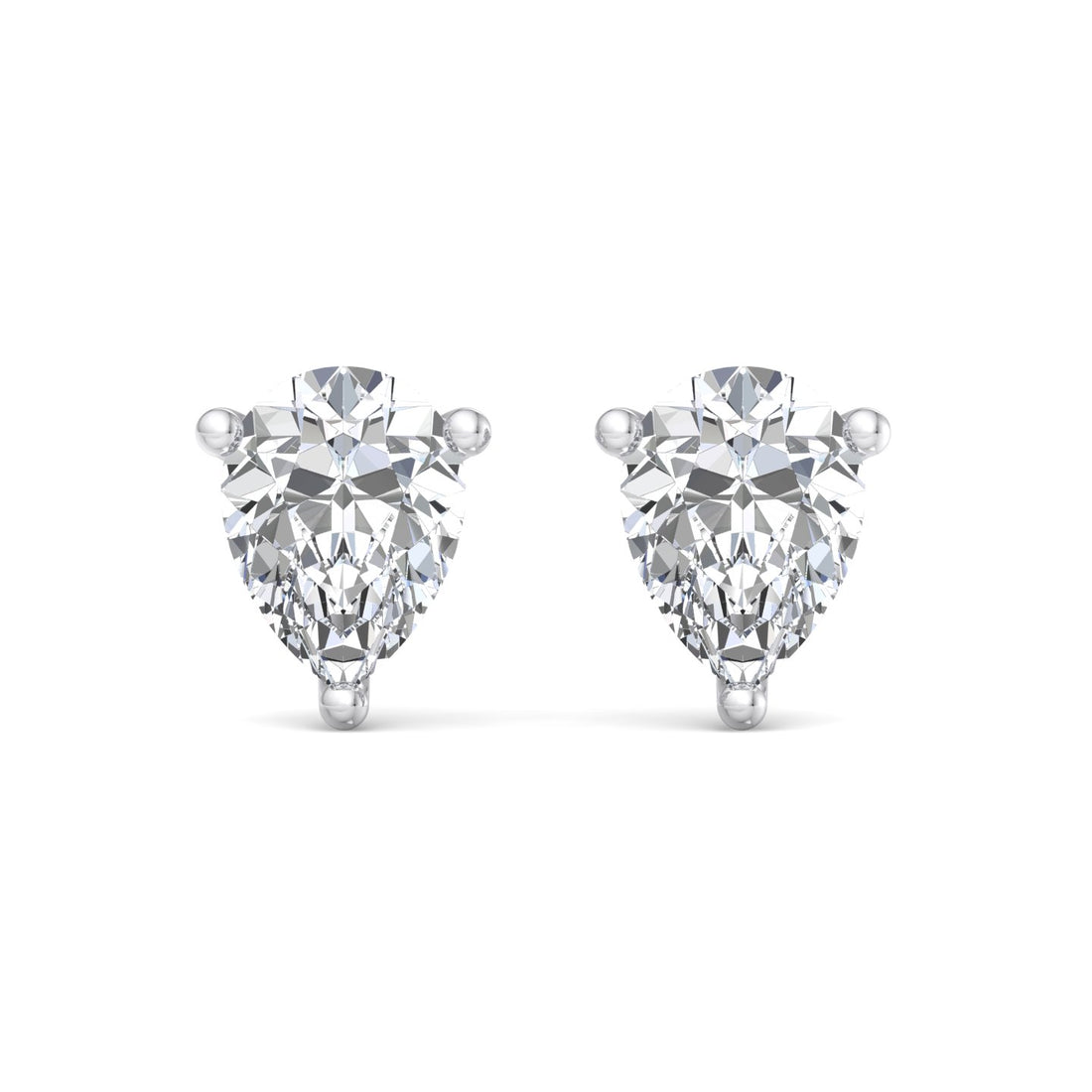 Elegant Pear Diamond Stud Earrings - Krishnashray