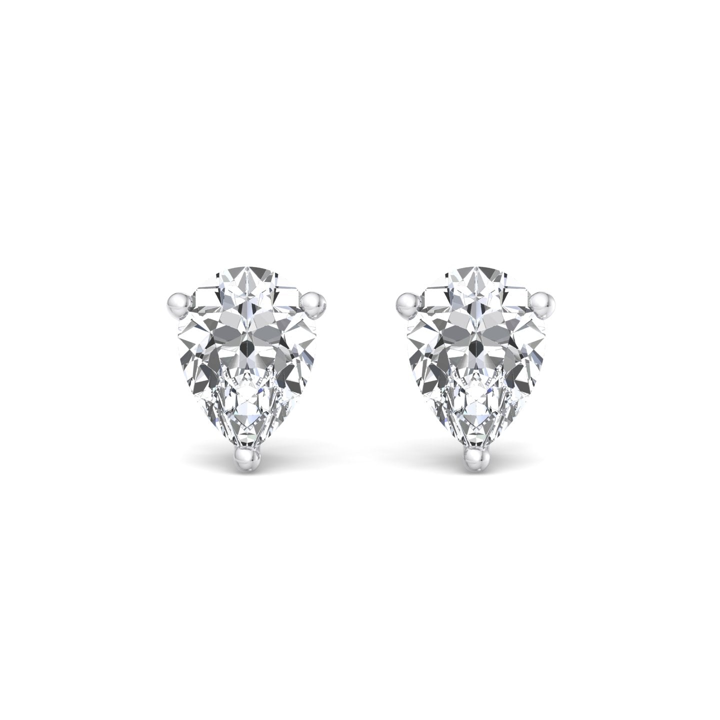Heart-Shaped Diamond Stud Earrings - Krishnashray