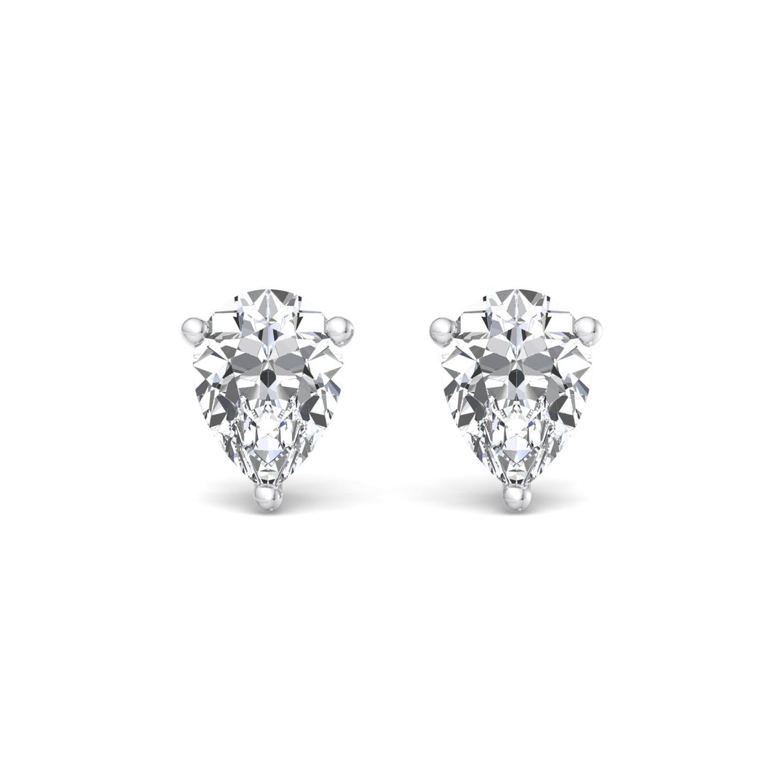 Heart-Shaped Diamond Stud Earrings - Krishnashray