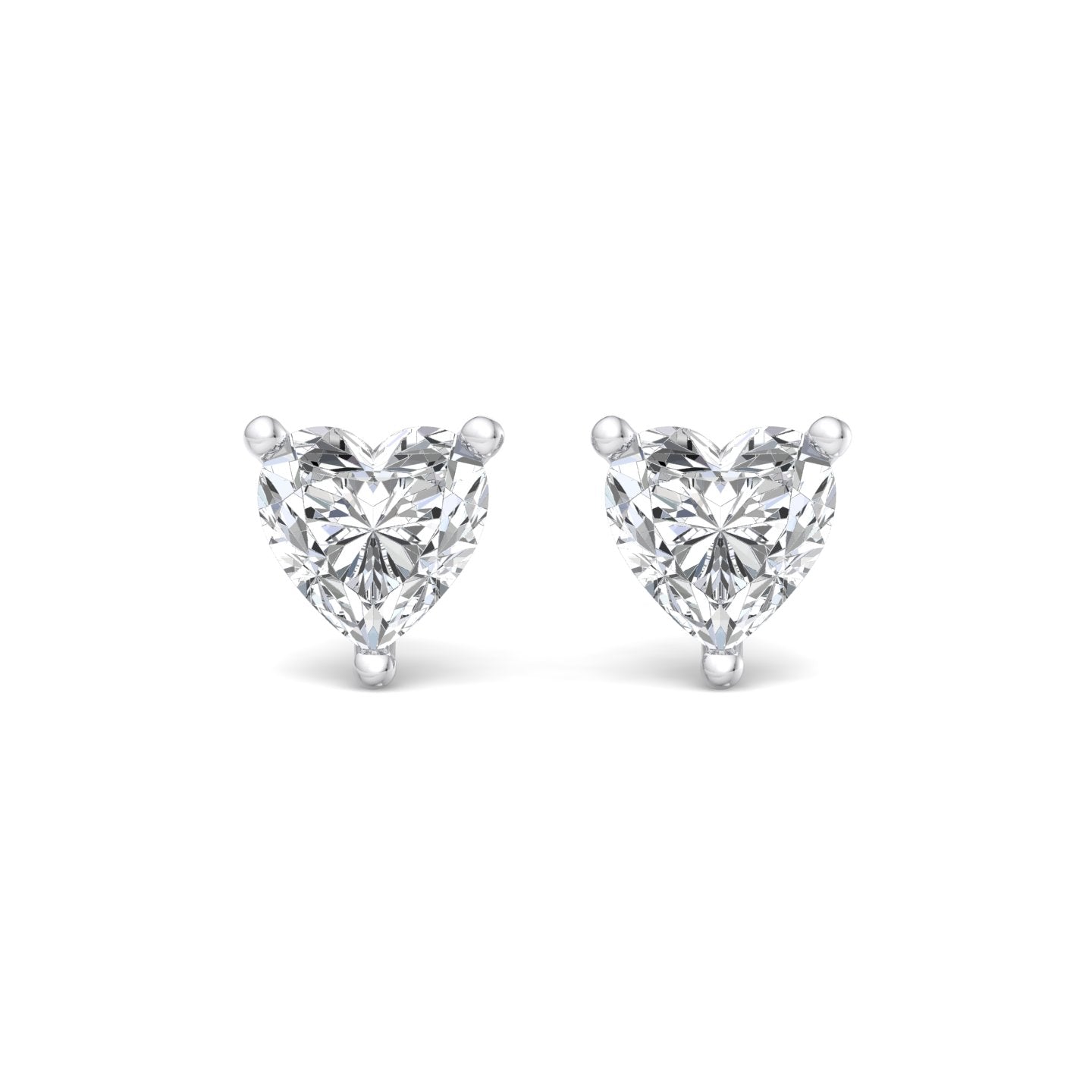 Heart-Shaped Diamond Stud Earrings - Krishnashray