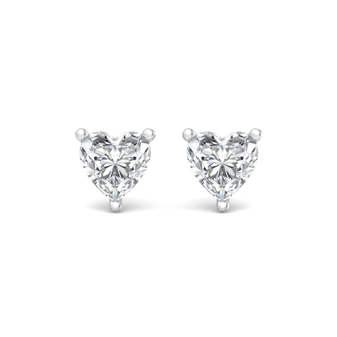 Heart-Shaped Diamond Stud Earrings - Krishnashray