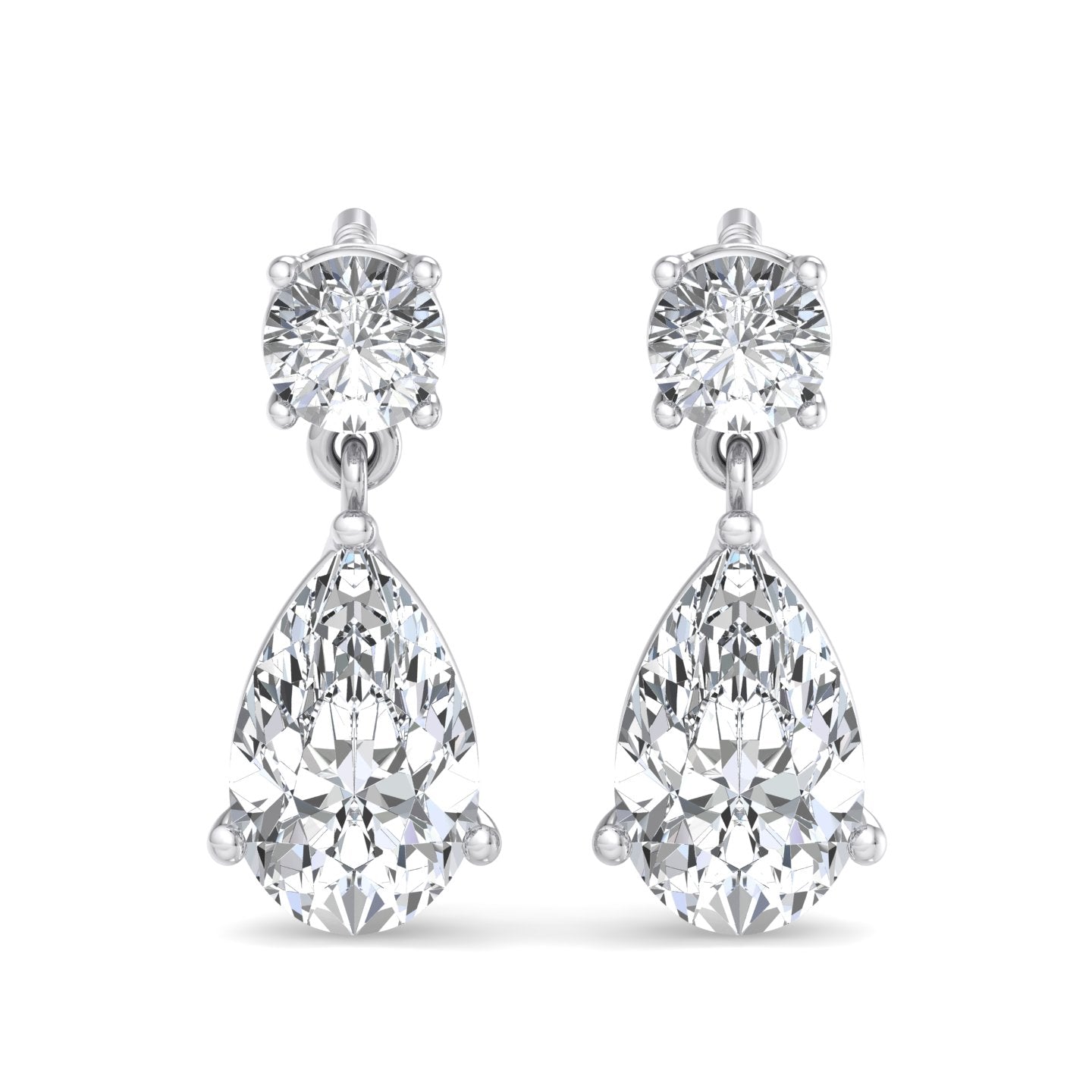 Teardrop Diamond Dangle Earrings - Krishnashray