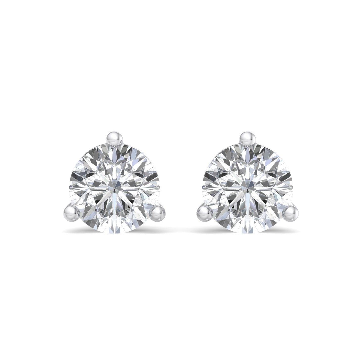 Round Cut Diamond Stud Earrings - Krishnashray