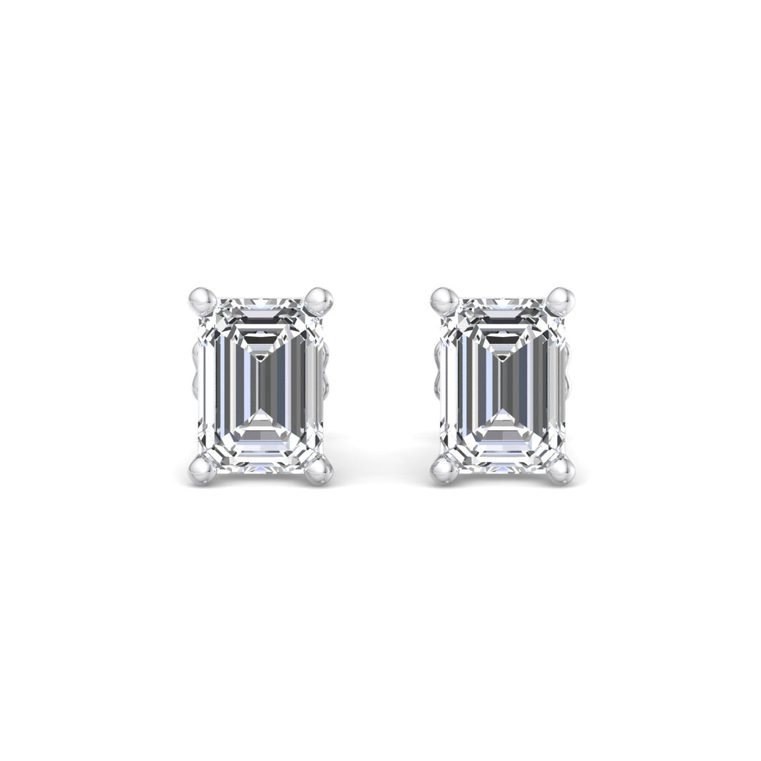 Emerald Cut Diamond Stud Earrings - Krishnashray