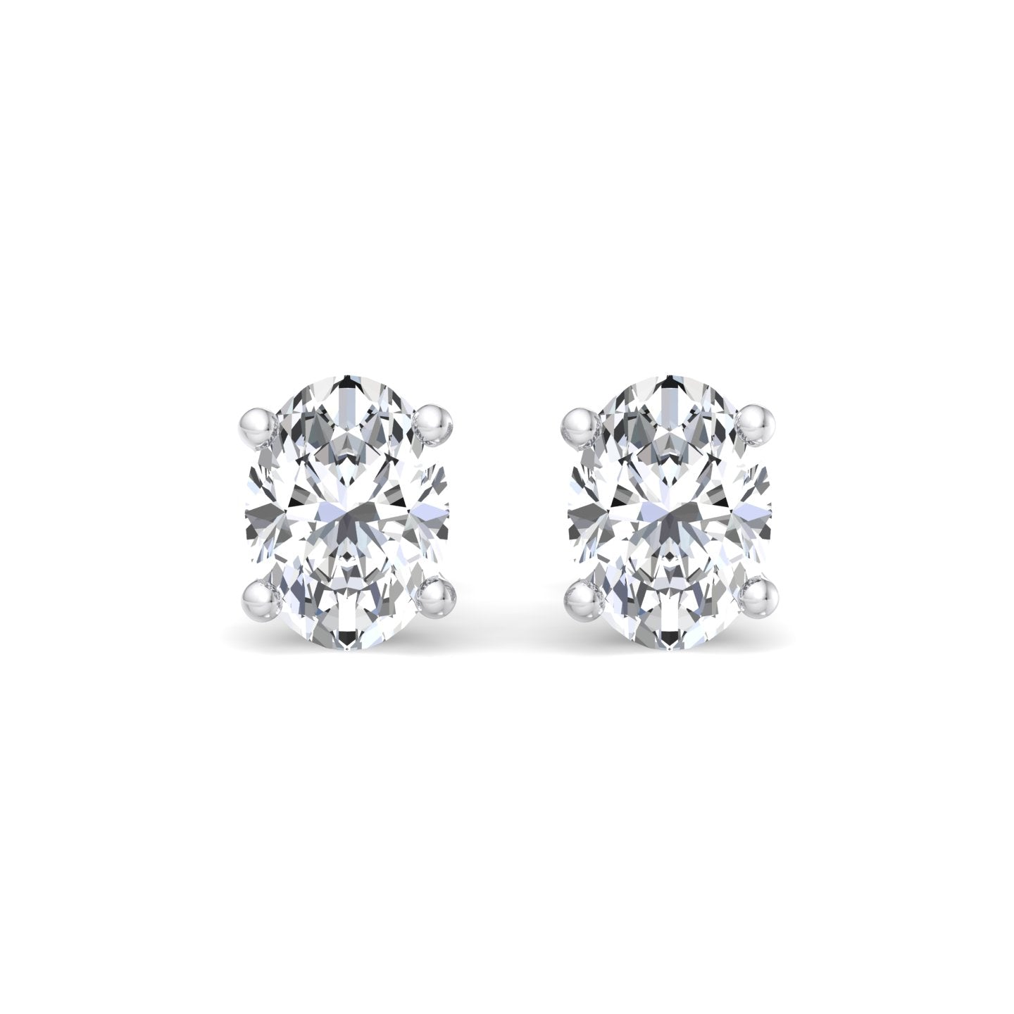 Oval Diamond Stud Earrings - Krishnashray