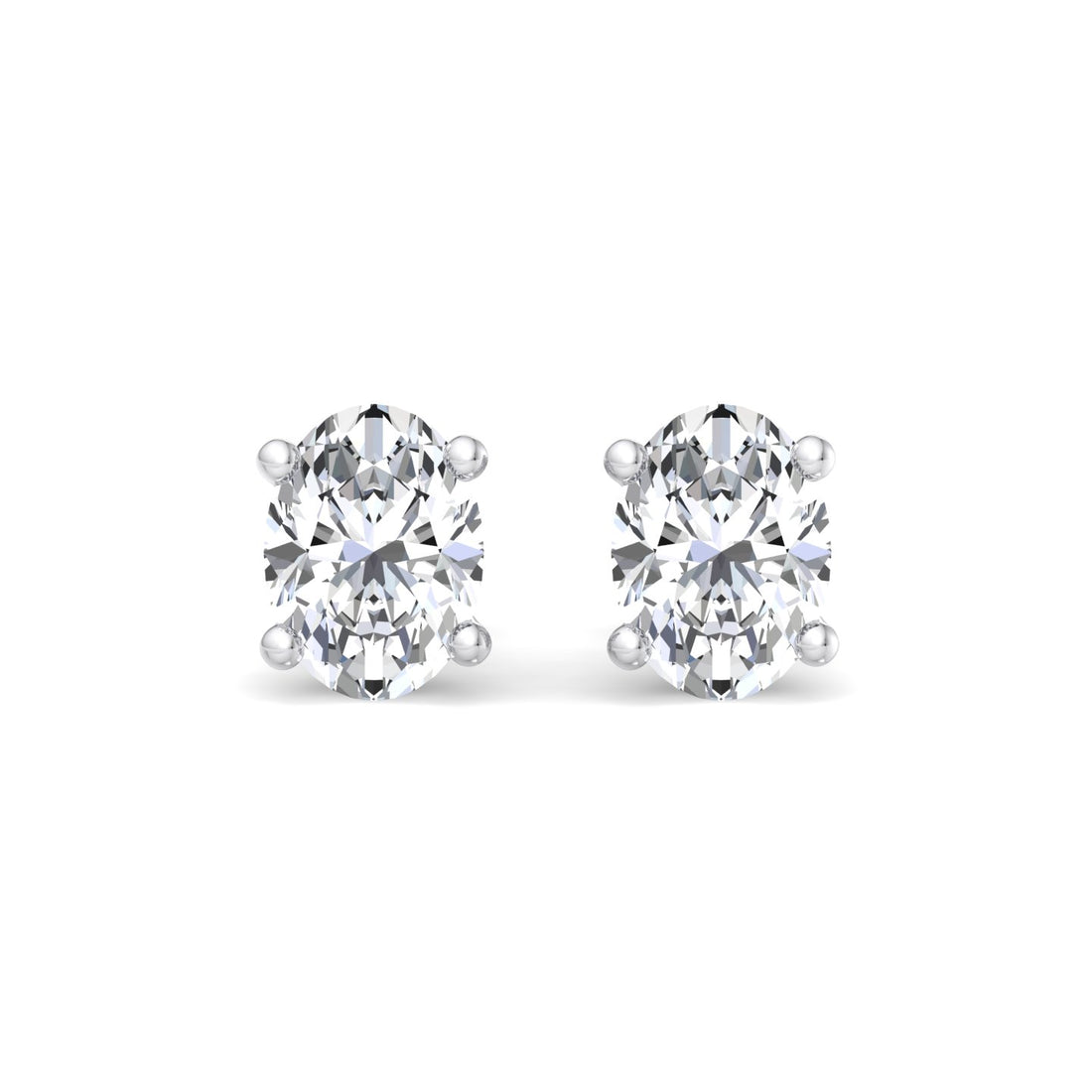 Oval Diamond Stud Earrings - Krishnashray