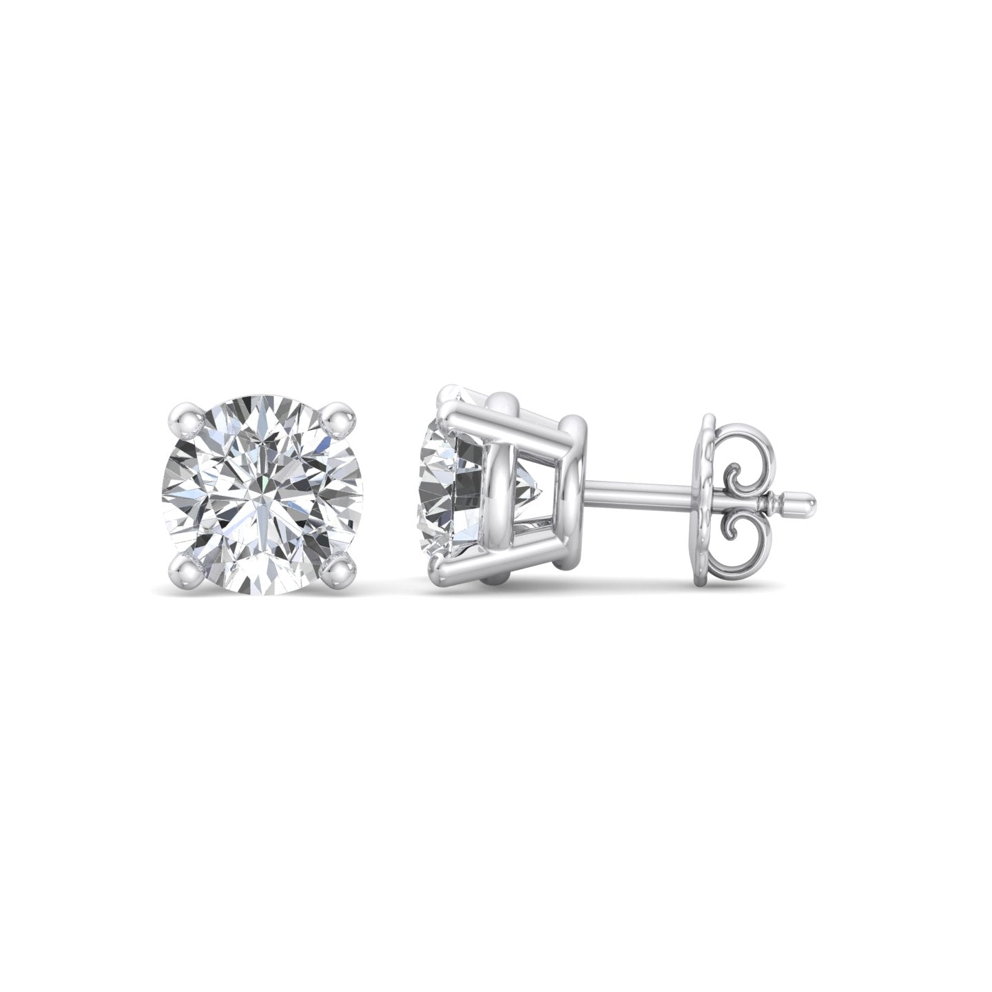 Carat Round Diamond Earrings - Krishnashray