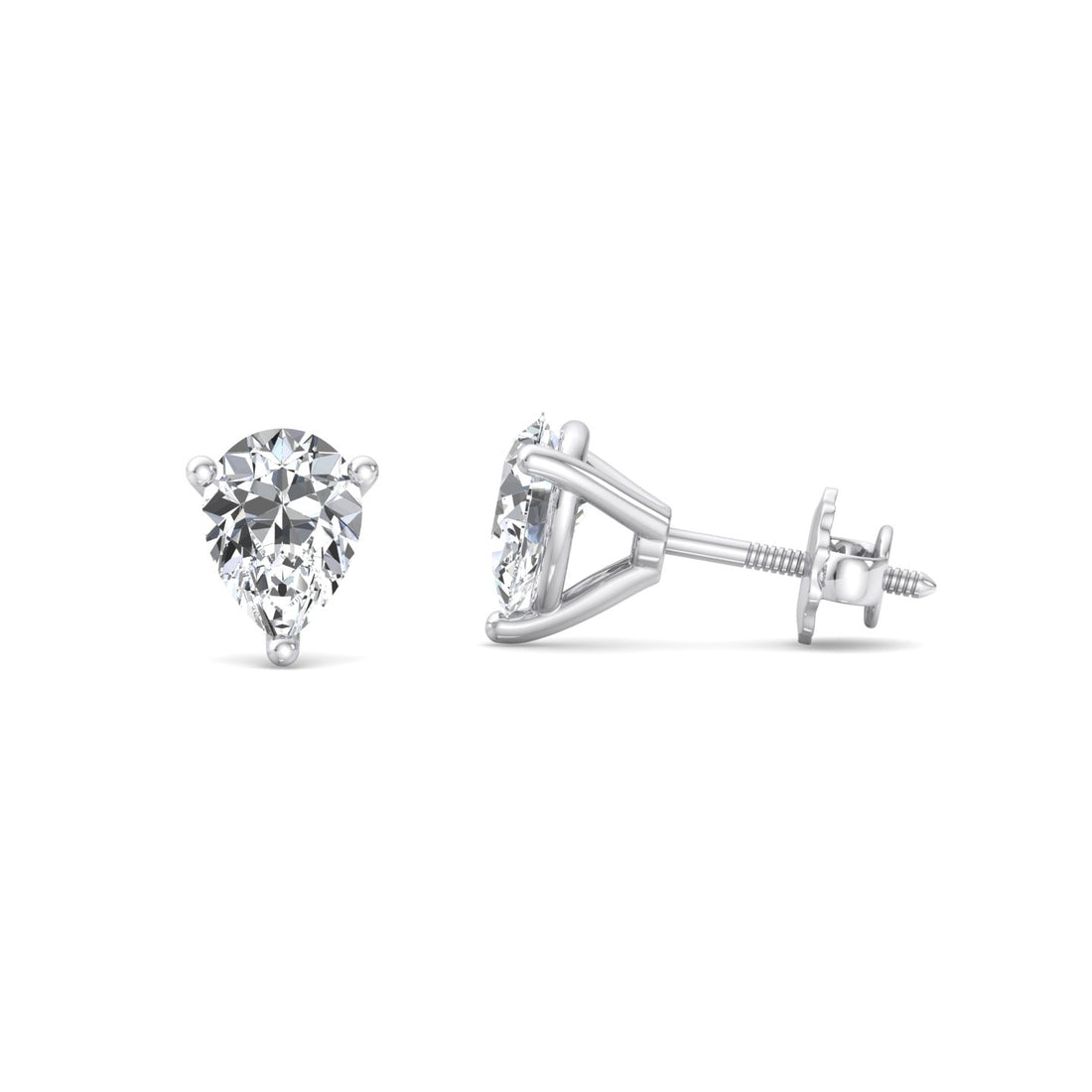 Heart-Shaped Diamond Stud Earrings