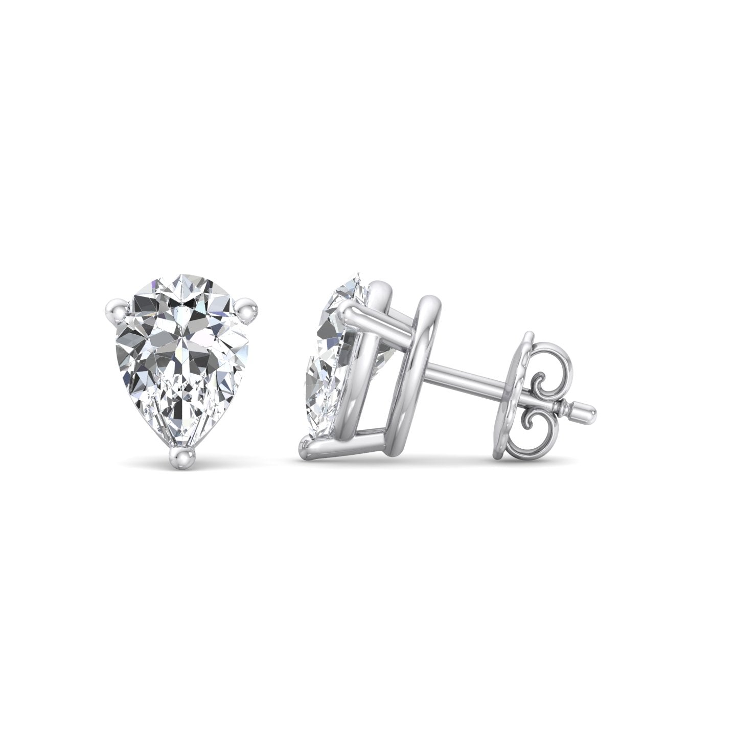 Heart-Shaped Diamond Stud Earrings - Krishnashray