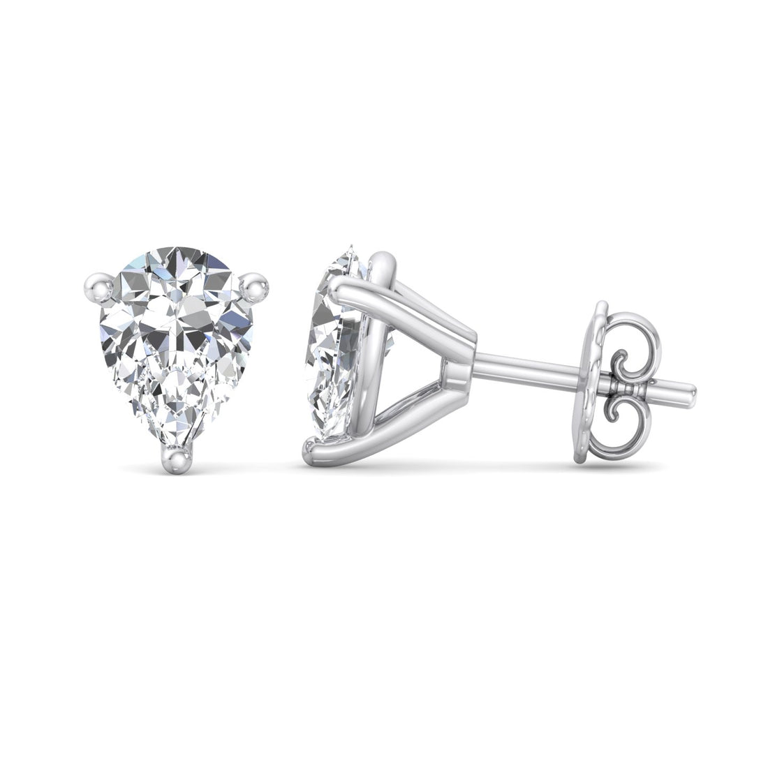 Elegant Pear Diamond Stud Earrings - Krishnashray