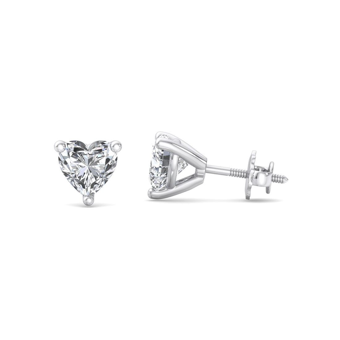 Heart Cut Diamond Earrings - Krishnashray