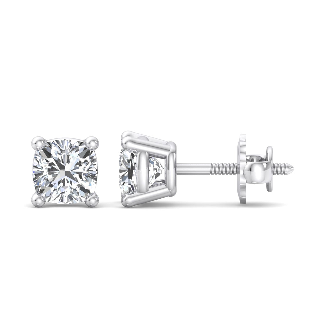 Cushion Cut Stud Earrings - Krishnashray