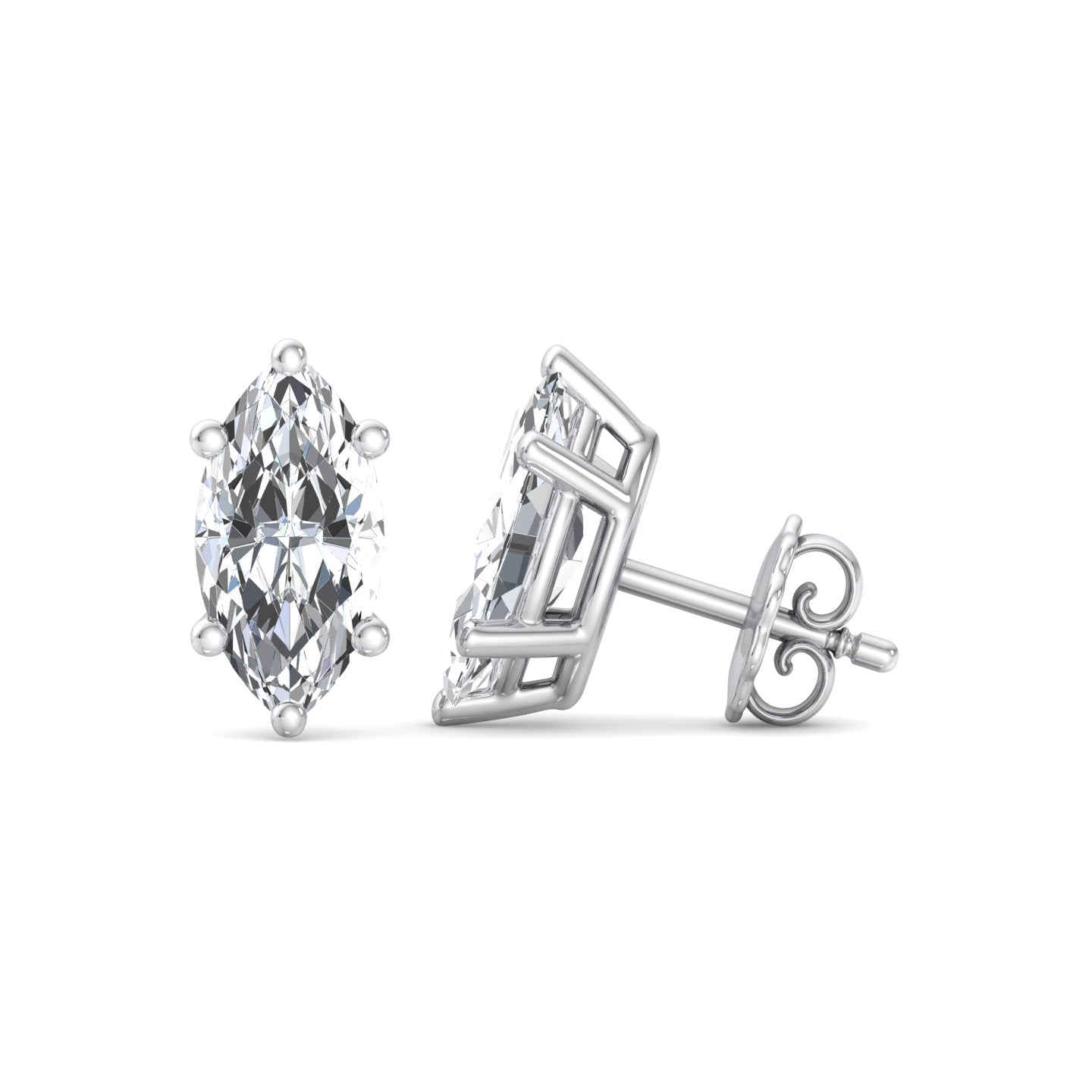 Marquise Diamond Stud Earrings - Krishnashray