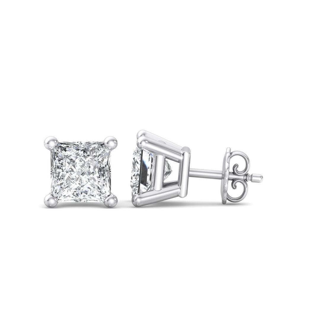 Princess Cut Diamond Stud Earrings