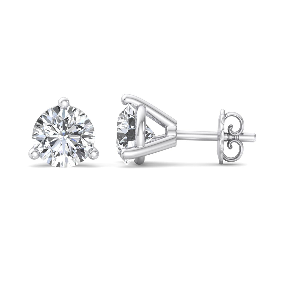 Round Cut Diamond Stud Earrings - Krishnashray