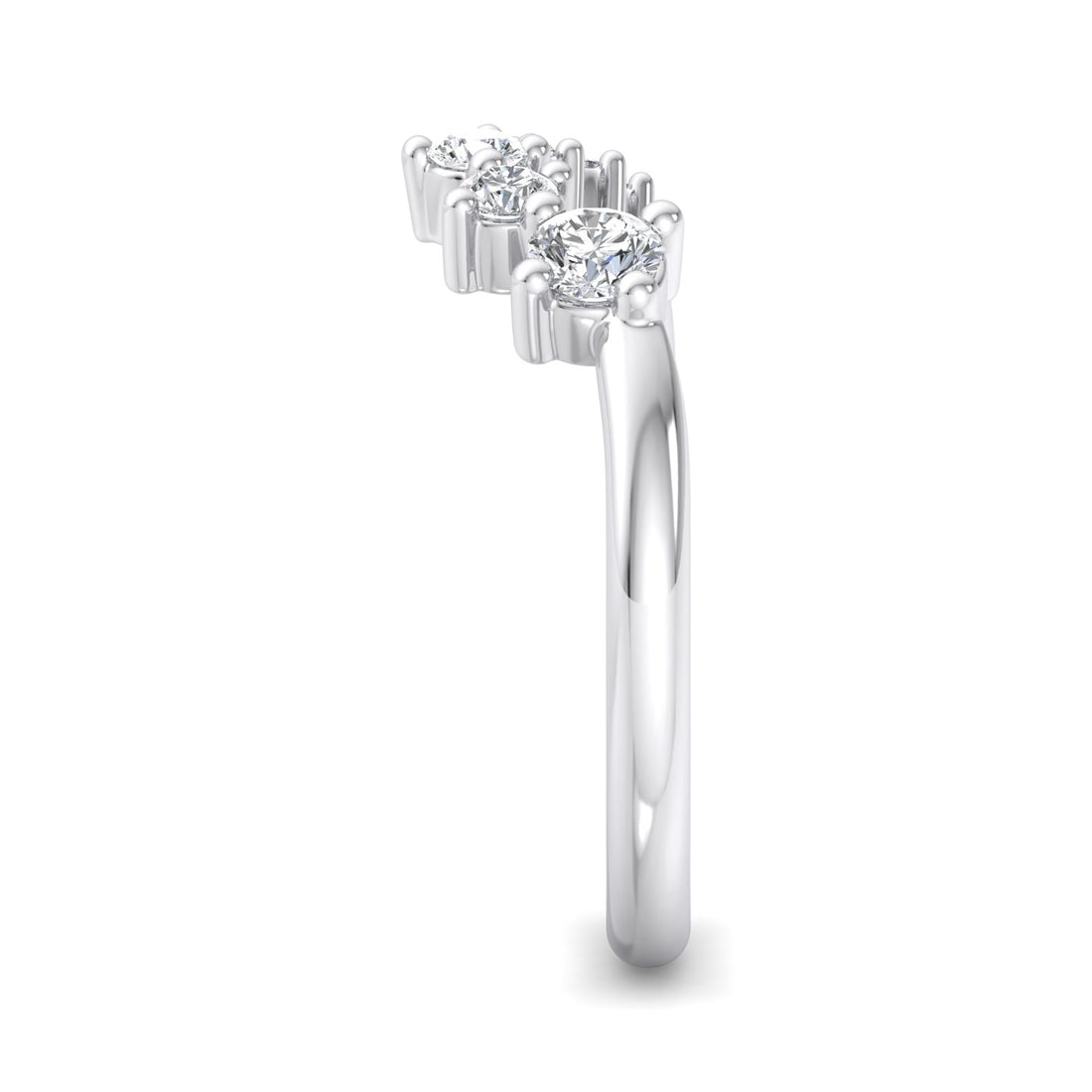 Elegant Diamond Curve Ring - Krishnashray