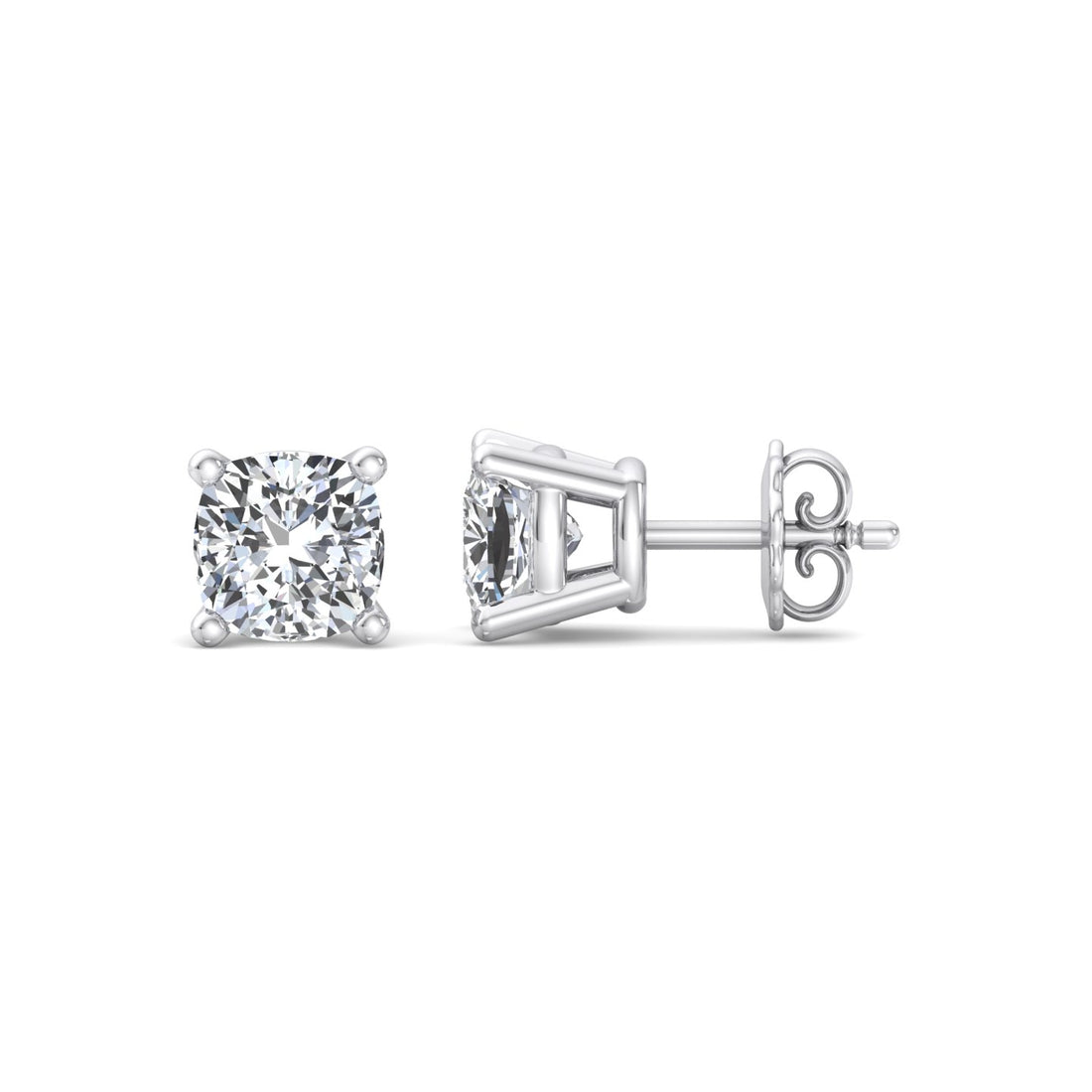 Cushion Cut Diamond Stud Earrings - Krishnashray