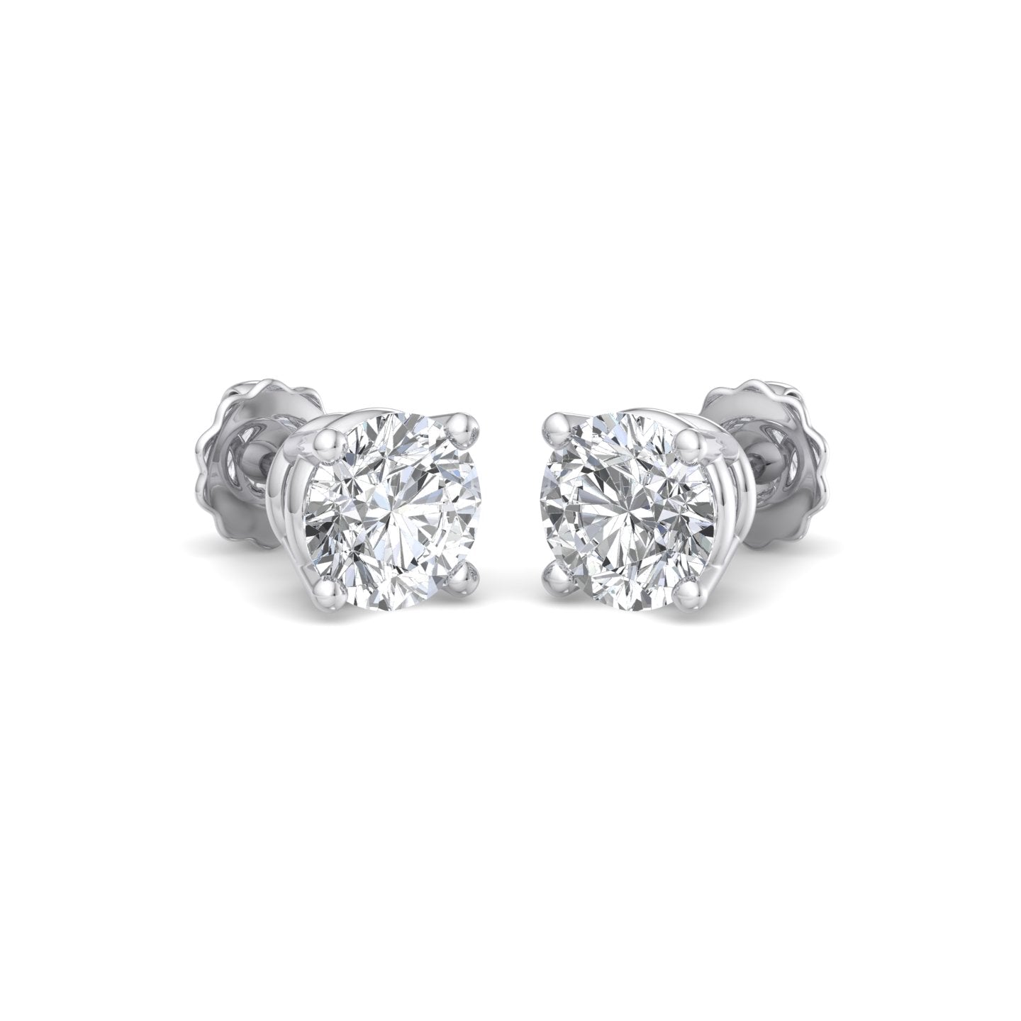 Carat Round Diamond Earrings - Krishnashray