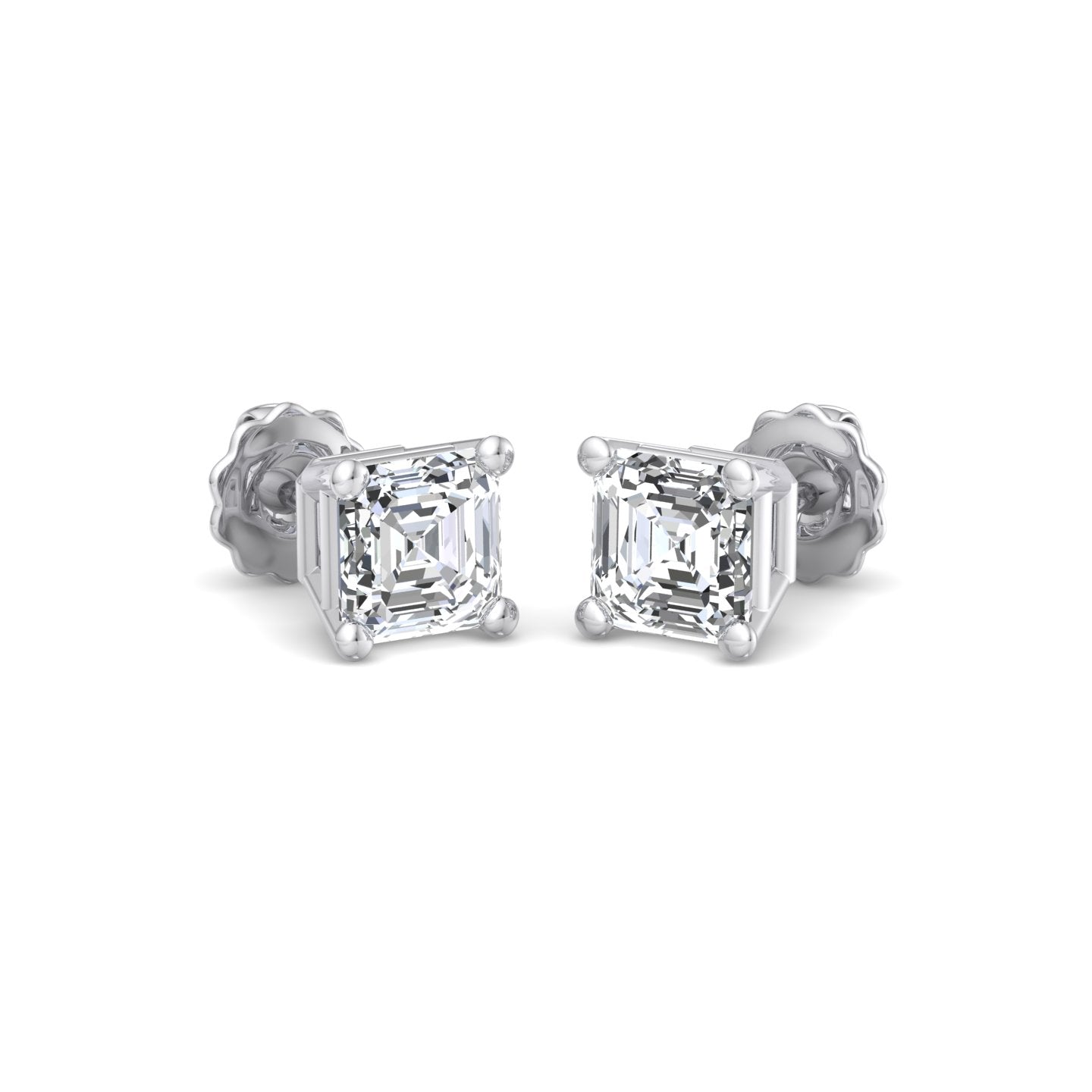 Emerald Cut Diamond Stud Earrings - Krishnashray