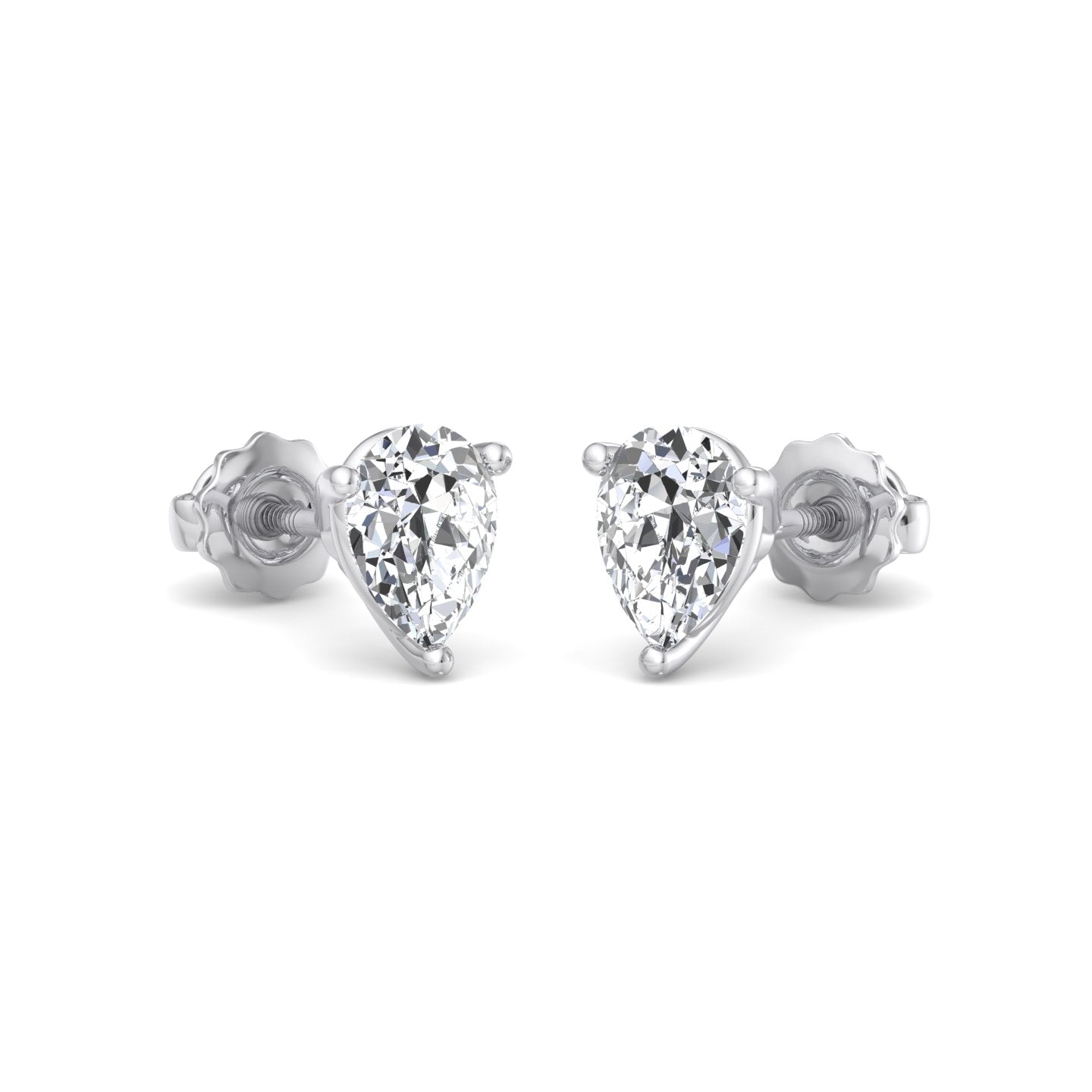 Heart-Shaped Diamond Stud Earrings - Krishnashray