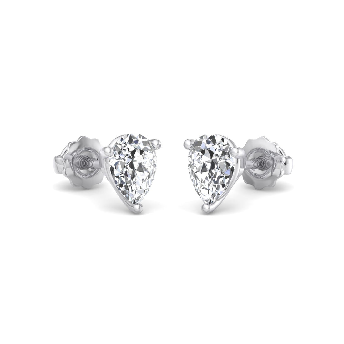 Heart-Shaped Diamond Stud Earrings