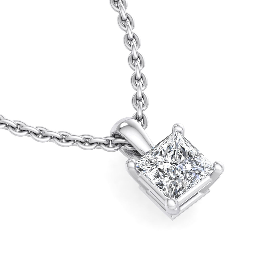 Regal Radiance Princess Cut Pendant - Krishnashray