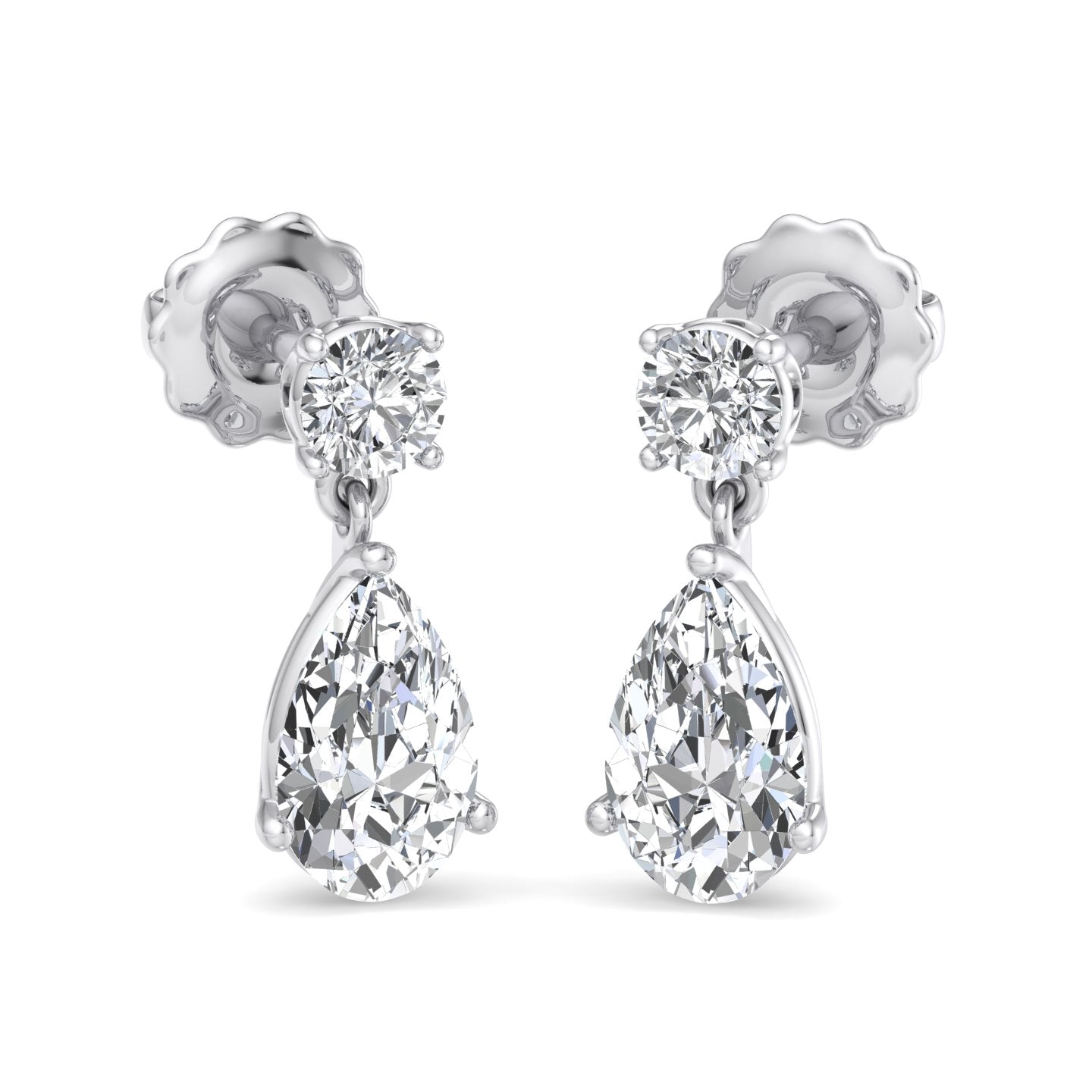 Teardrop Diamond Dangle Earrings - Krishnashray