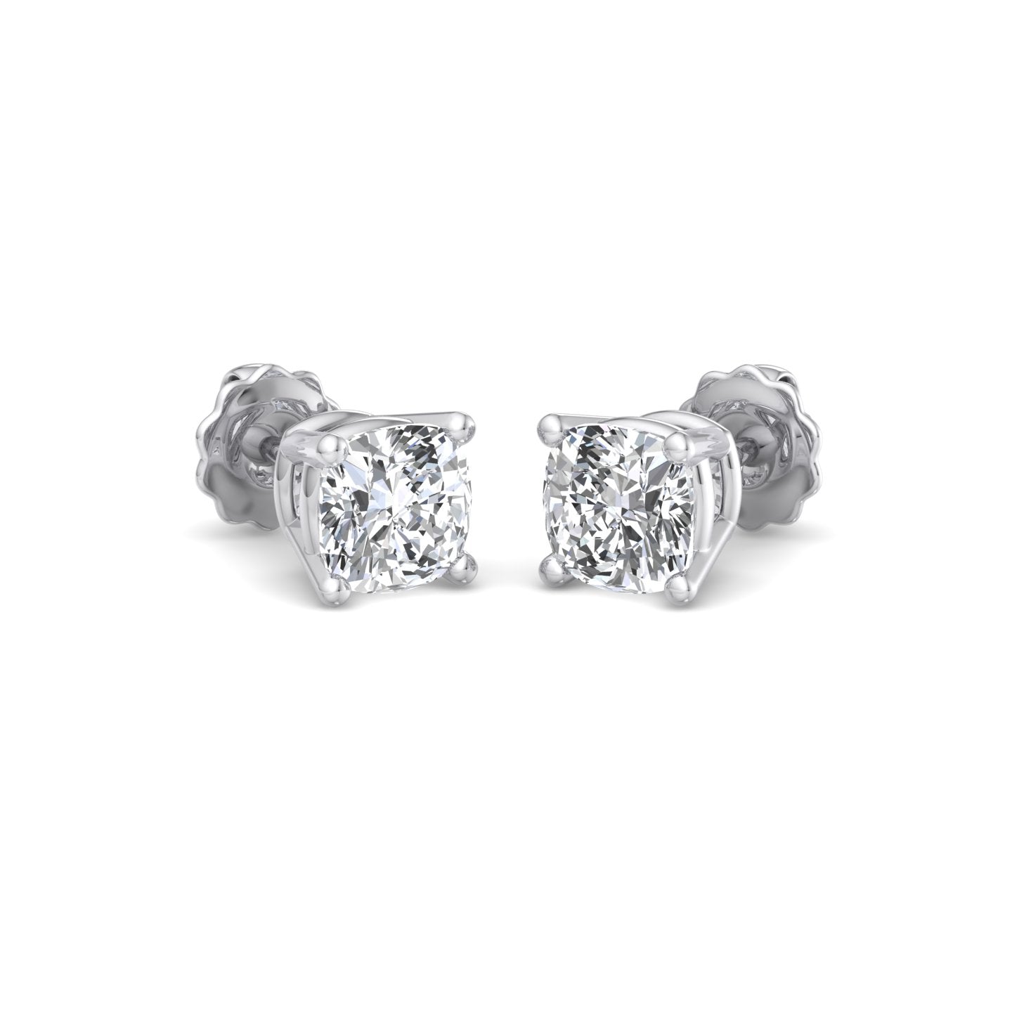 Cushion Cut Diamond Stud Earrings - Krishnashray