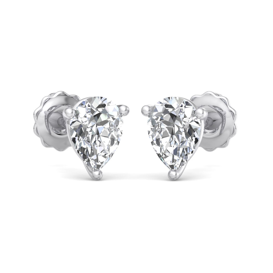 Elegant Pear Diamond Stud Earrings - Krishnashray