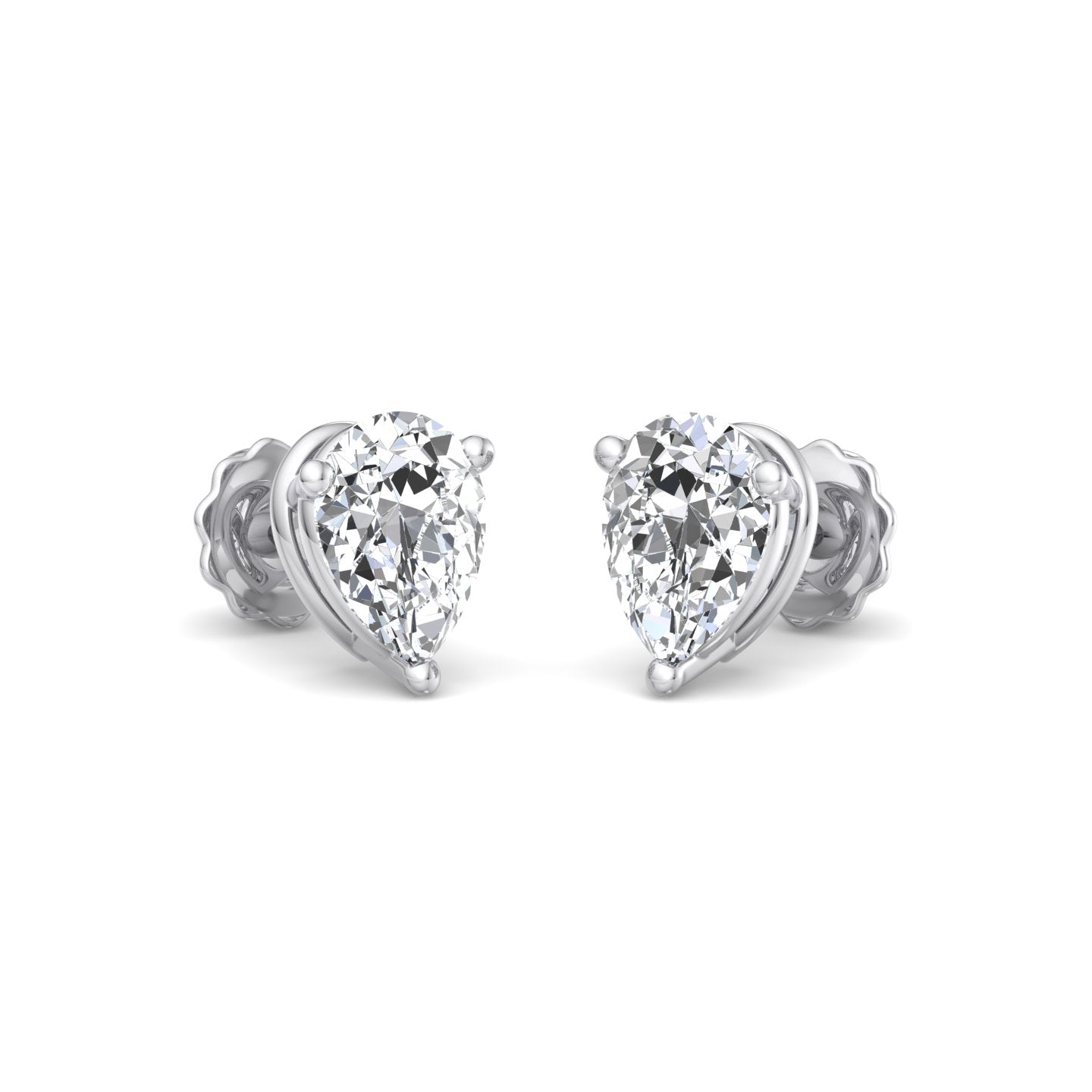 Heart-Shaped Diamond Stud Earrings - Krishnashray
