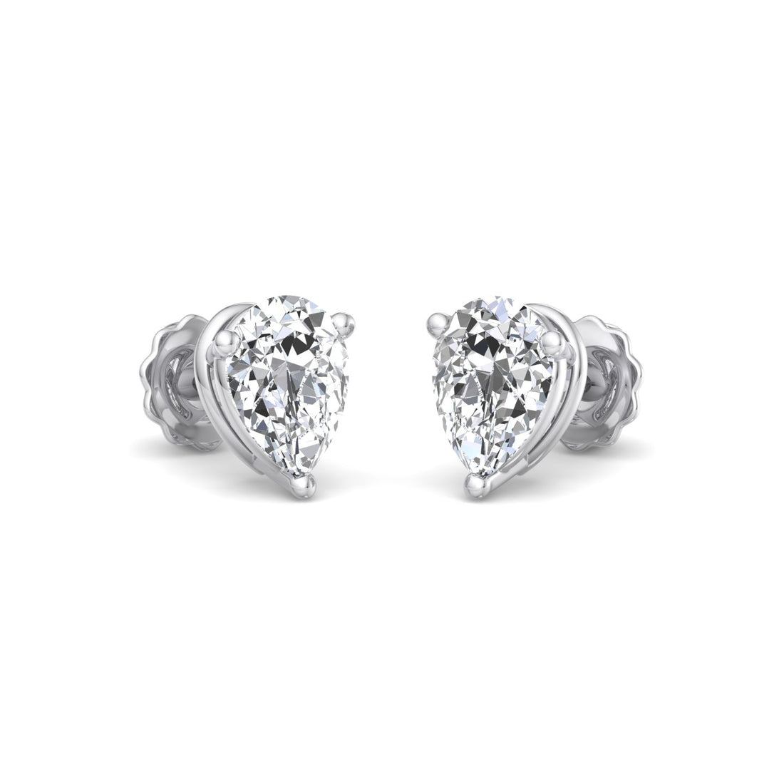 Heart-Shaped Diamond Stud Earrings - Krishnashray