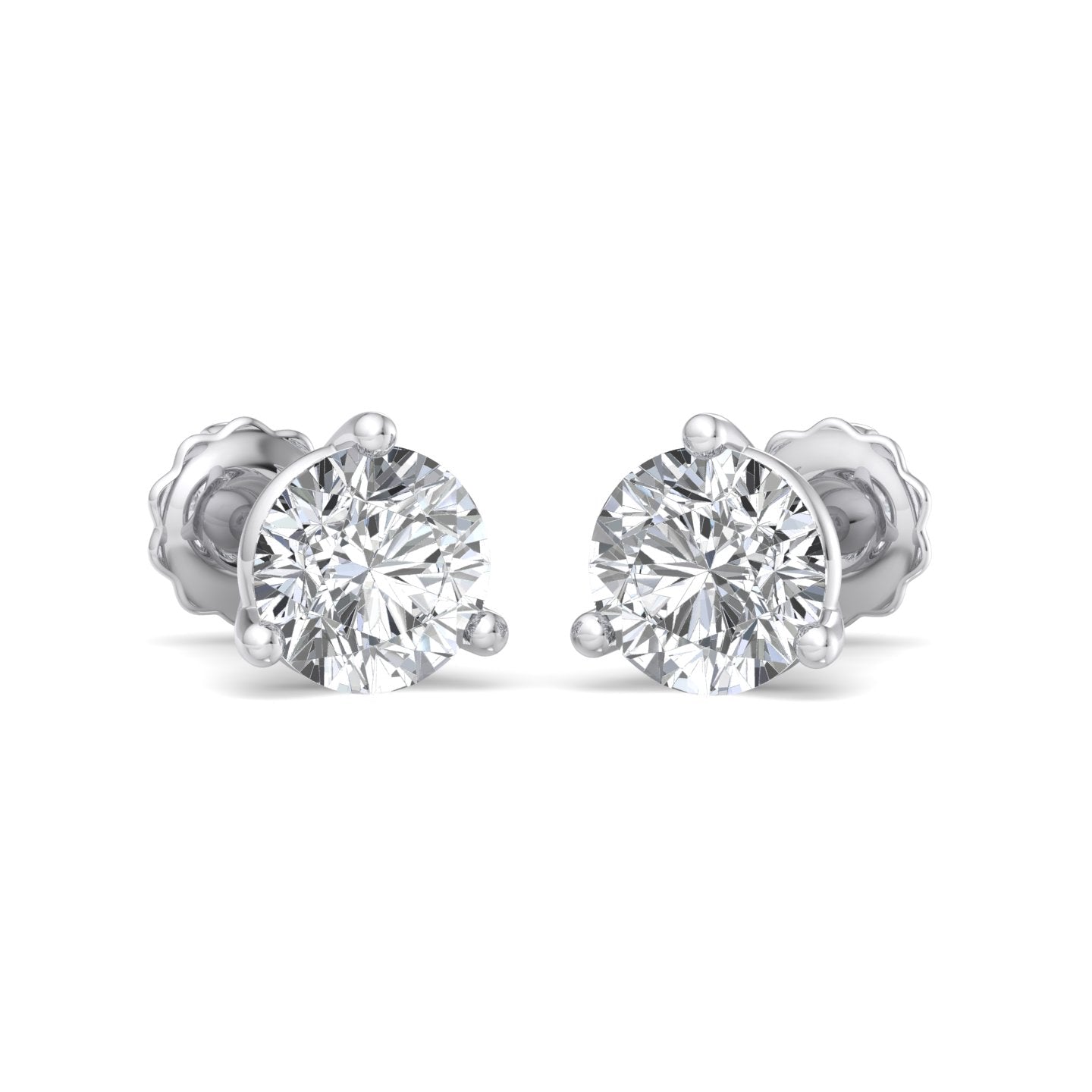 Round Cut Diamond Stud Earrings - Krishnashray