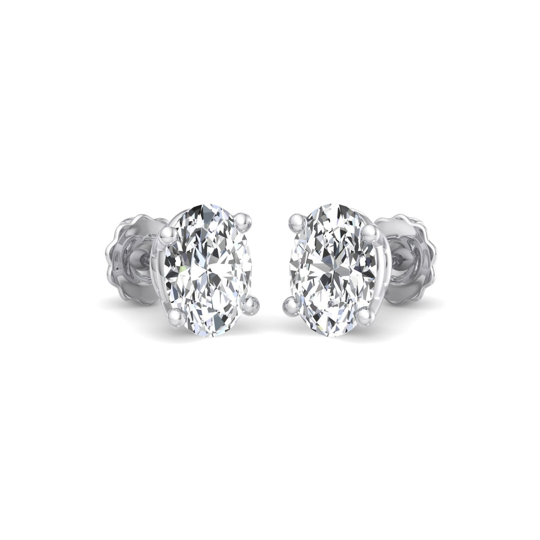 Oval Diamond Stud Earrings - Krishnashray
