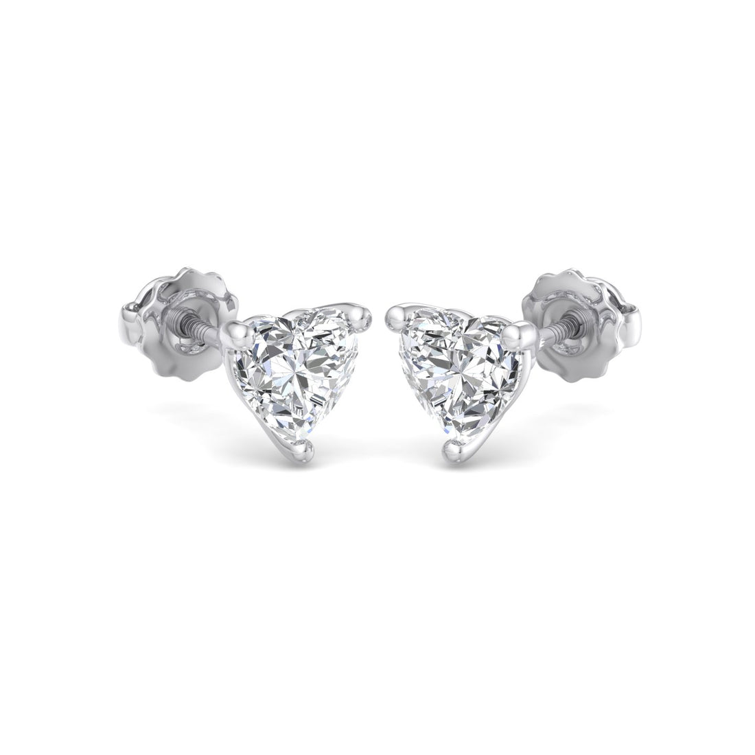 Heart Cut Diamond Earrings - Krishnashray