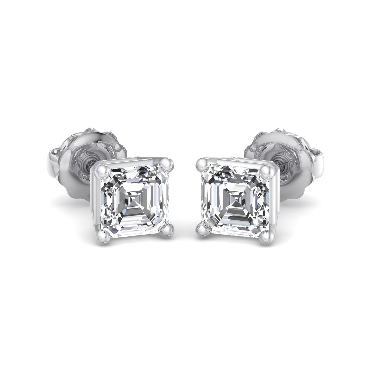 Asscher Cut Stud Earrings - Krishnashray