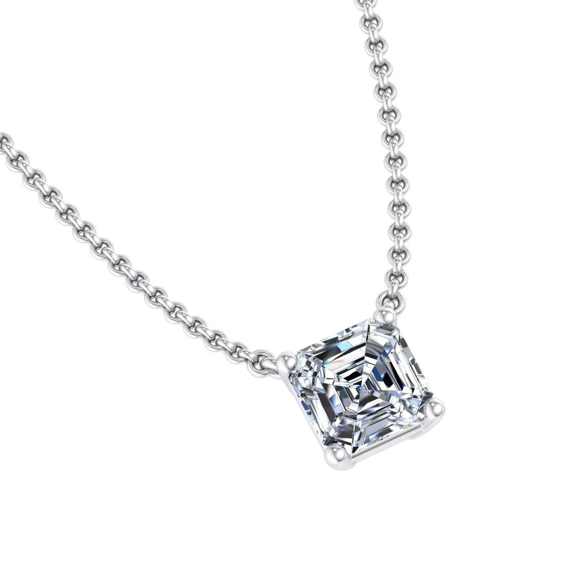Square Cut Diamond Pendant