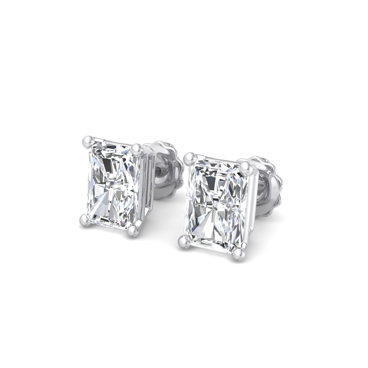 Square Cut Diamond Earrings - Krishnashray