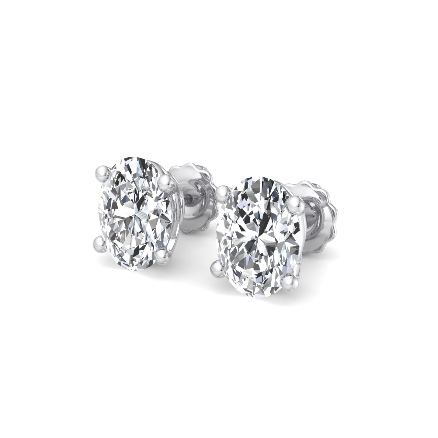 Oval Diamond Stud Earrings - Krishnashray
