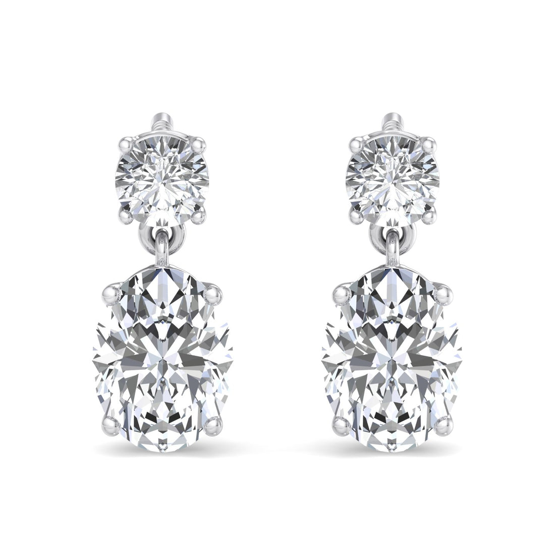 Double Diamond Drop Earrings - Krishnashray