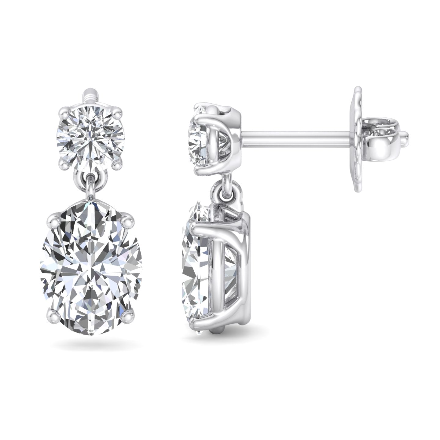 Double Diamond Drop Earrings - Krishnashray