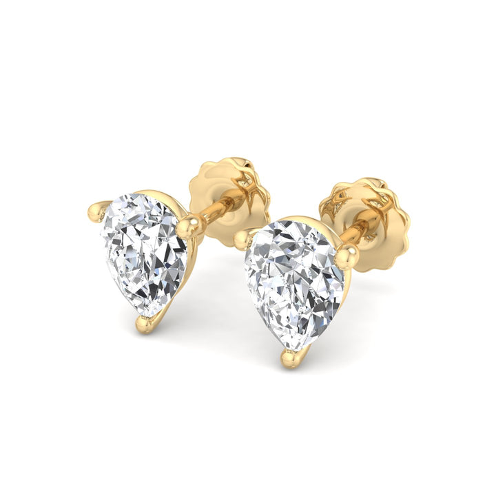 Elegant Pear Diamond Stud Earrings - Krishnashray