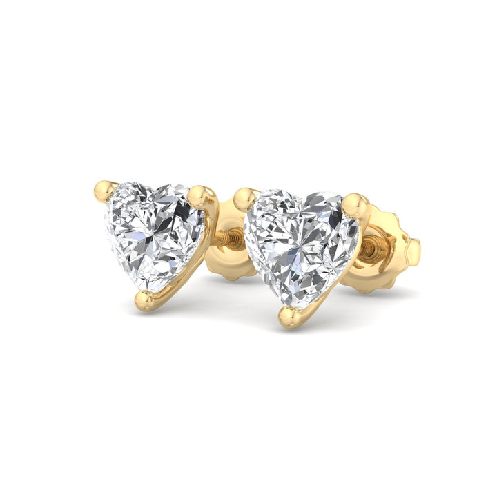Heart Cut Diamond Earrings - Krishnashray