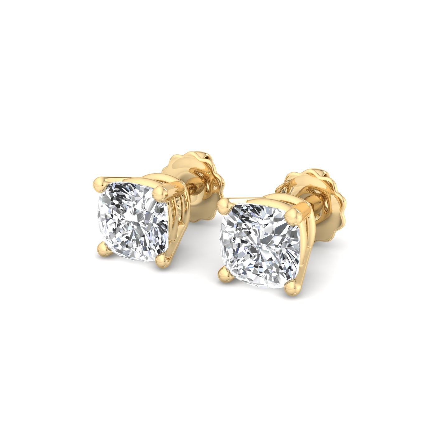 Cushion Cut Diamond Stud Earrings - Krishnashray