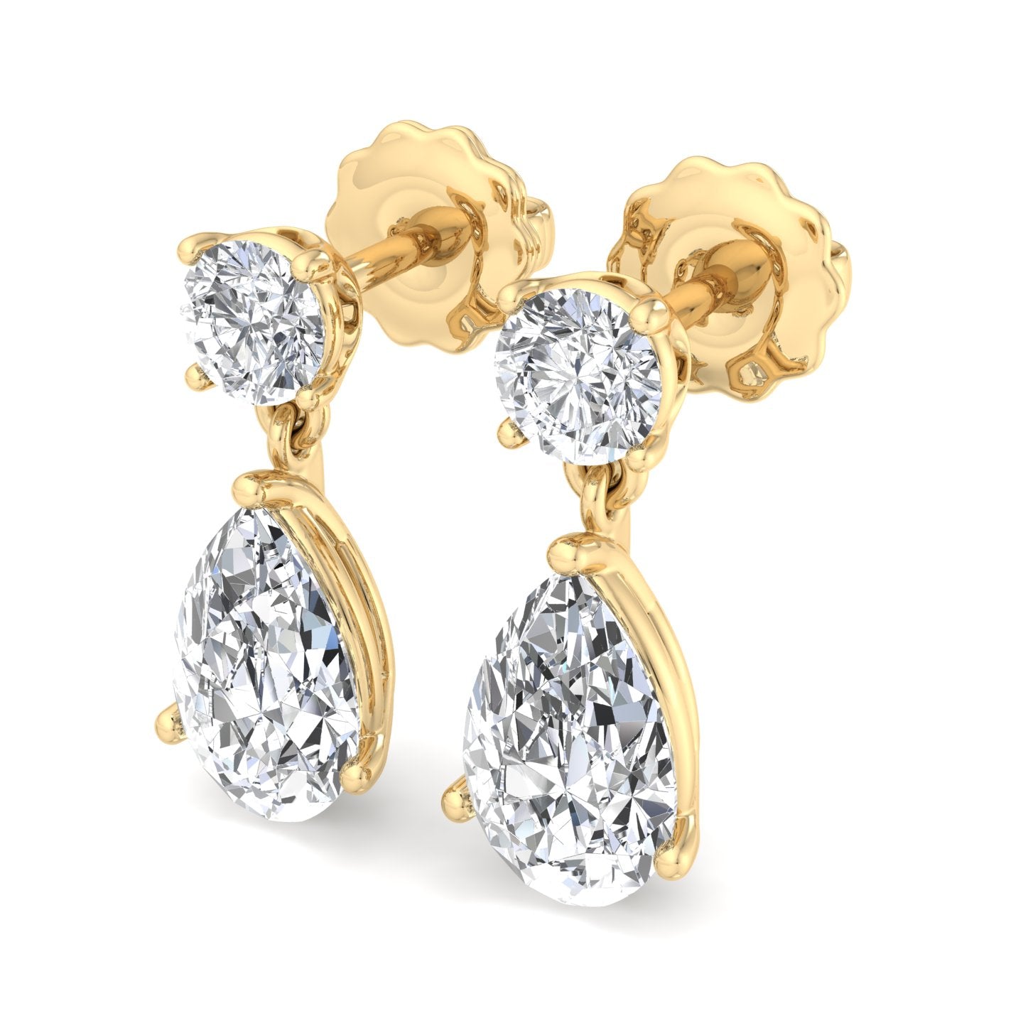 Teardrop Diamond Dangle Earrings - Krishnashray