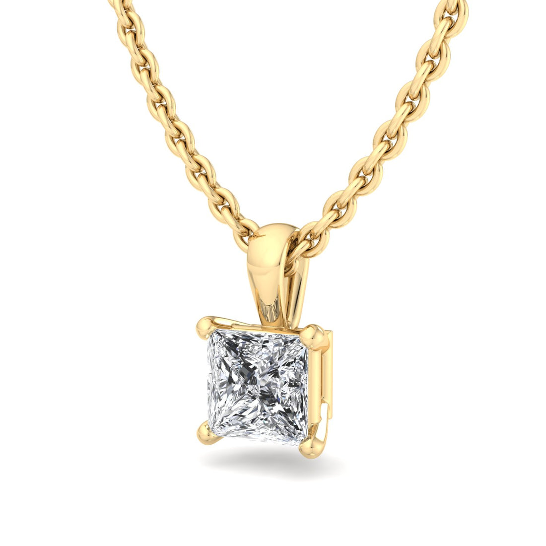 Regal Radiance Princess Cut Pendant - Krishnashray