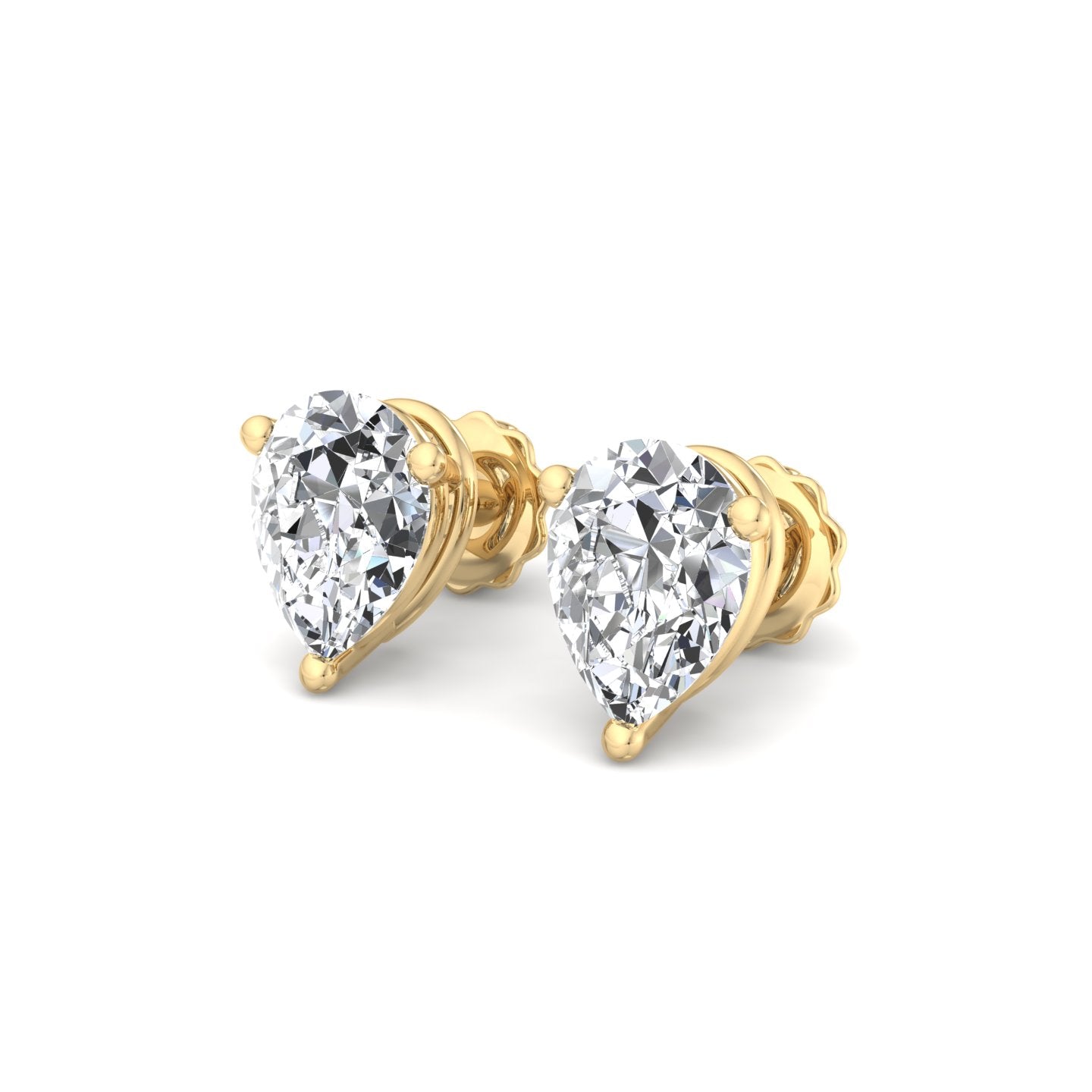 Heart-Shaped Diamond Stud Earrings - Krishnashray