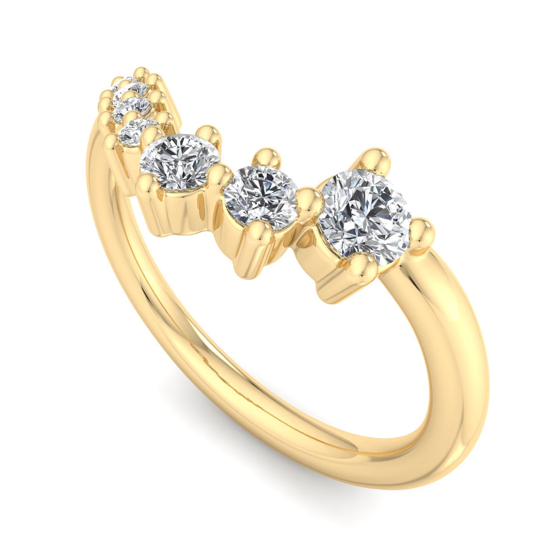 Elegant Diamond Curve Ring - Krishnashray