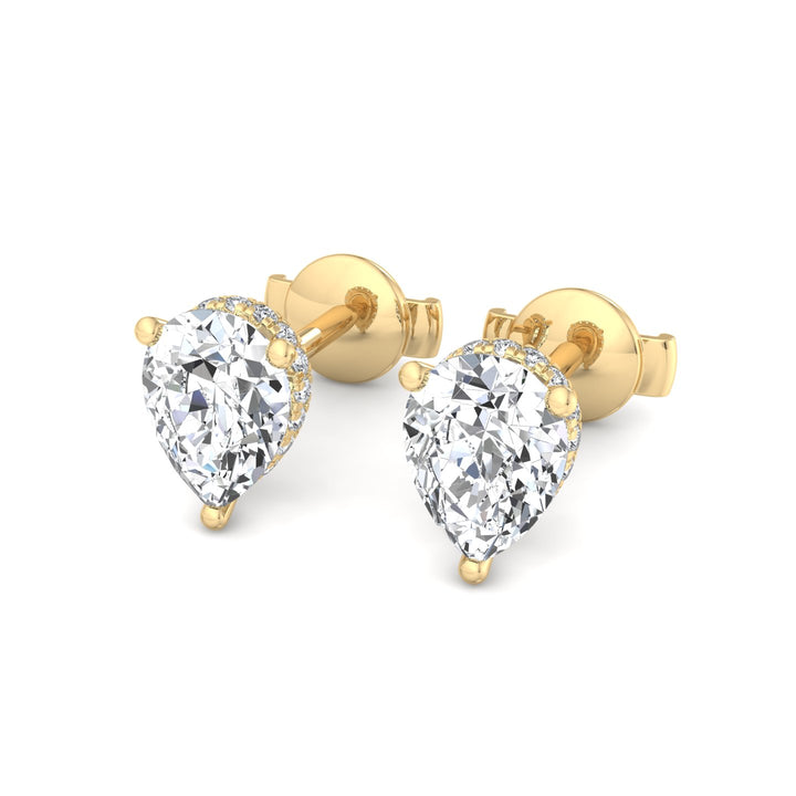 Rose Gold Diamond Stud Earrings - Krishnashray