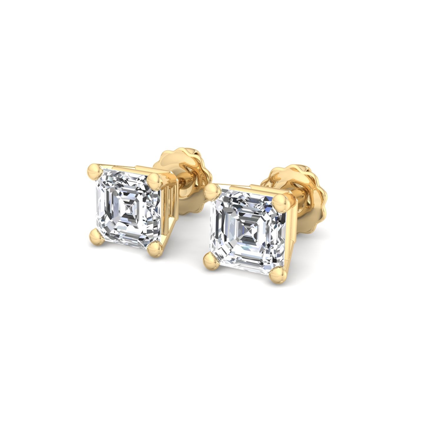 Emerald Cut Diamond Stud Earrings - Krishnashray