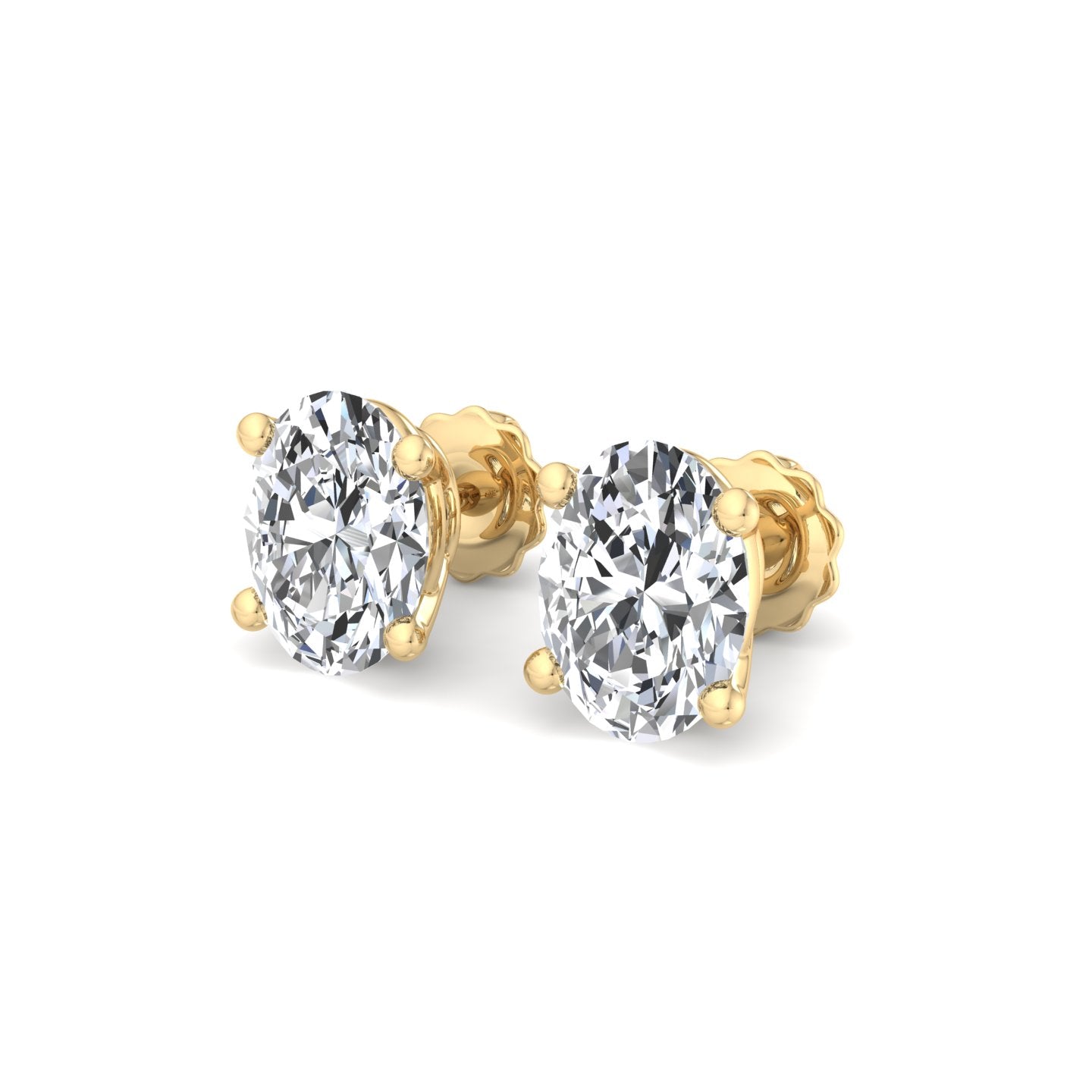 Oval Diamond Stud Earrings - Krishnashray